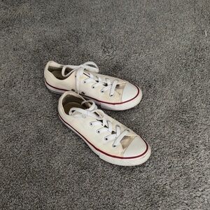 Youth Converse Cream and Red Kids Sneakers